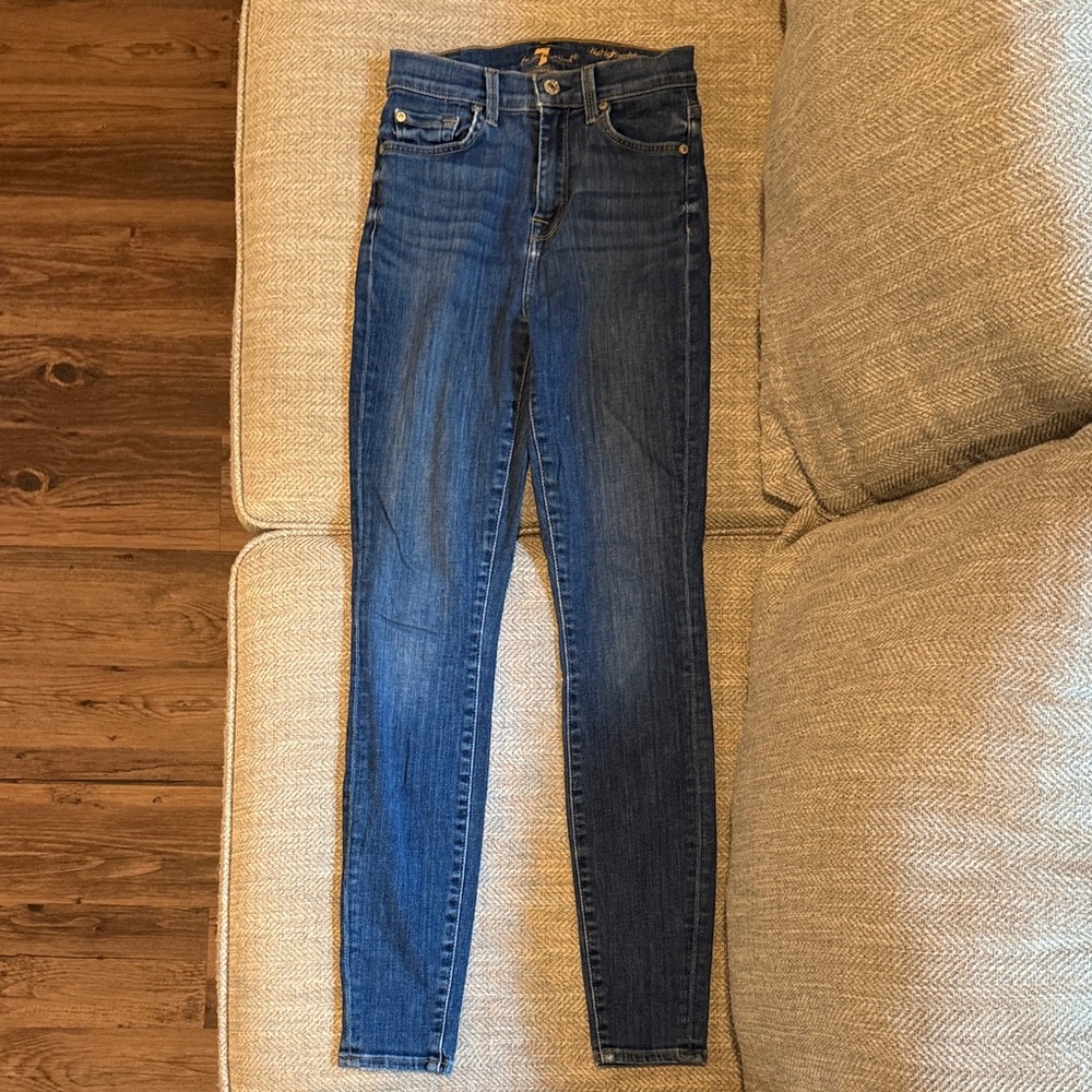 7 For All Mankind Dark Blue Skinny Jeans